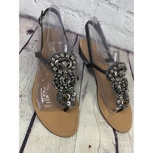 madeline stuart sandals beaded sz 8